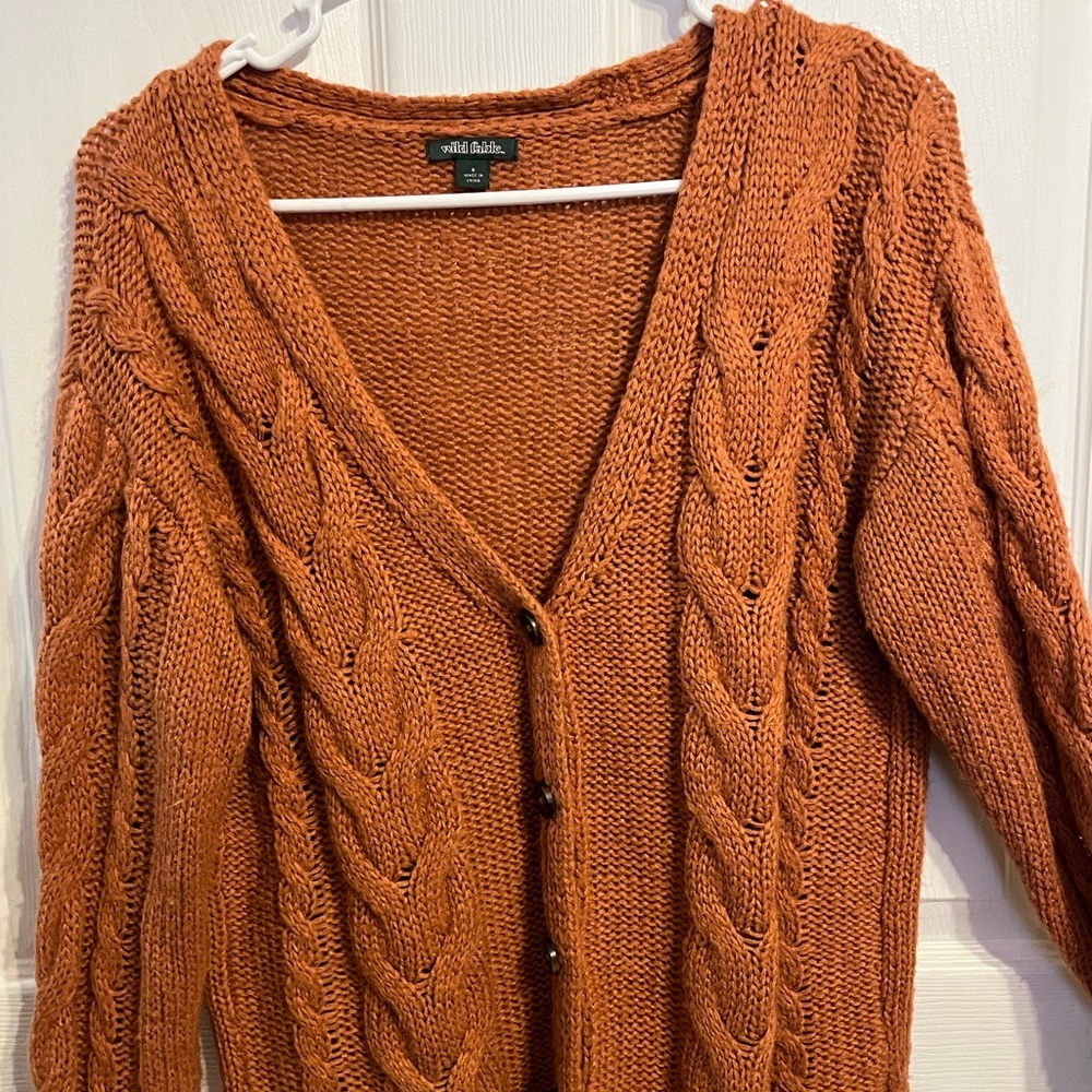 Wild Fable Small Button-up Cardigan Pink Coral Terra Cotta